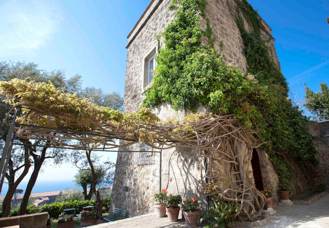 Villa a Massa Lubrense - Villa Carlo with historic tower and sea view